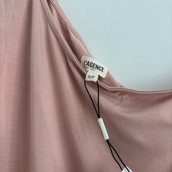 NWT L'AGENCE Dina One Shoulder Bodysuit SP Neutral Rusting Brown Essential Basic - Picture 4 of 9